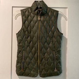 Army green down filled vest